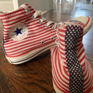 American flag high top converse